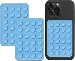 2PCS Phone Silicone Suction Cups,  Phone Case Mount Hands-Free Sticky Cell Phone Grip, Mobile Fidget Mirror Holder for Selfies and Videos