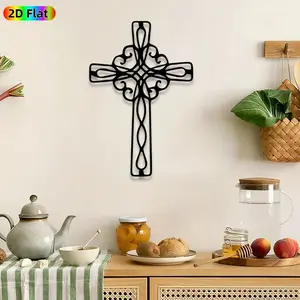 1pc Celtic Cross Metal Wall Art, Intricate Knotwork Cross wall Scupltures Mural, Intricate Craftsmanship, Artistic Metalwork, Perfect for Easter, Christmas Decor, Perfect for Living Room Church Entryway Decor, Ideal Gift for Celtic Art Enthusiasts.