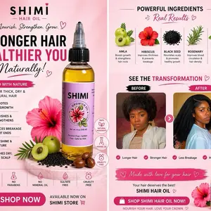 Shimi Nourishing Hair & Scalp Oil 4oz Lightweight Formula for Healthy Hair Growth Moisturized Scalp Shine Softness Reduces Breakage Natural Oils 120ml