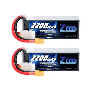 Zeee 4S Lipo Battery 2200mAh 14.8V 120C with XT60 Plug RC Graphene Battery for RC Models RC Boat FPV Drone Quadcopter Helicopter Airplane RC Car(2 Pack) Fast Brushless