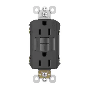 Legrand 1597TRBK radiant 15A Tamper-Resistant Self-Test GFCI Decorator Duplex Receptacle with SafeLock® - Black