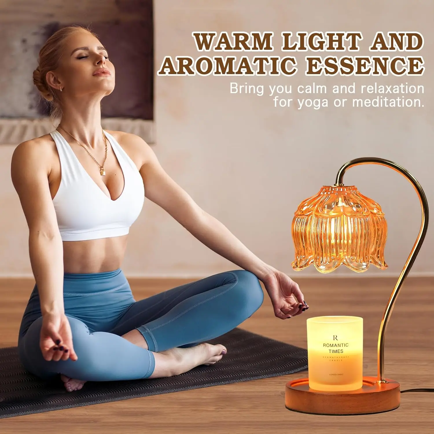 Vintage Candle Warmer Lamp with Timer, Dimmer, Adjustable Height – Universal Eco-Friendly Home Decor Decoration for Scented Jar Candles, Bedroom, Kitchen, Bathroom, Thoughtful Mother’s Day Christmas Gift