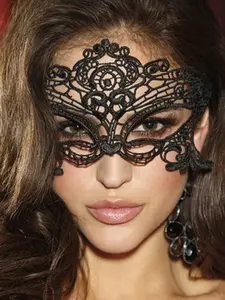 Elegant Lace Mask for Women, Venetian Half-Face Eye Mask with Tulle Crown Details, Perfect for Queen Princess Parties, Pop Culture Events and Twilight Masquerade