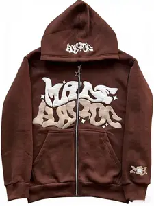 Y2K Retro Star And Letter Printed Full zipper Hoodies，Spring Autumn Harajuku Women And Men Fashion Hip Hop Long Sleeve Hooded ，Avant-Garde - Street Casual Spring/Fall Loose Zipper Pocket Patched，Autumn and Winter Gothic Coat preppy style