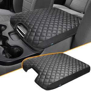 Center console lid compatible with 2013-2018 Dodge Ram 1500 models and 2013-2024 Dodge Ram 2500/3500/1500 Classic models. Armrest box lid and center console lid accessory made of polyurethane (PU) leather, featuring a hidden pocket. Only applicable to the