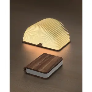 4.7 Inch Wooden Book Lamp, Book Lovers Gifts,Teacher Appreciation Gifts for Women, Folding Book Light, LED Ambient Lighting,  Mood Lighting for &Library Decor (Walnut)
