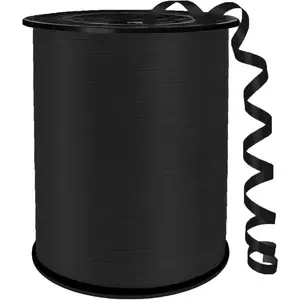 Crimped Curling Ribbon 500 Yard 1/5" for Crafts Gift Wrapping Balloon String Baby Shower Parties & Festivals Florist Flowers (Black)