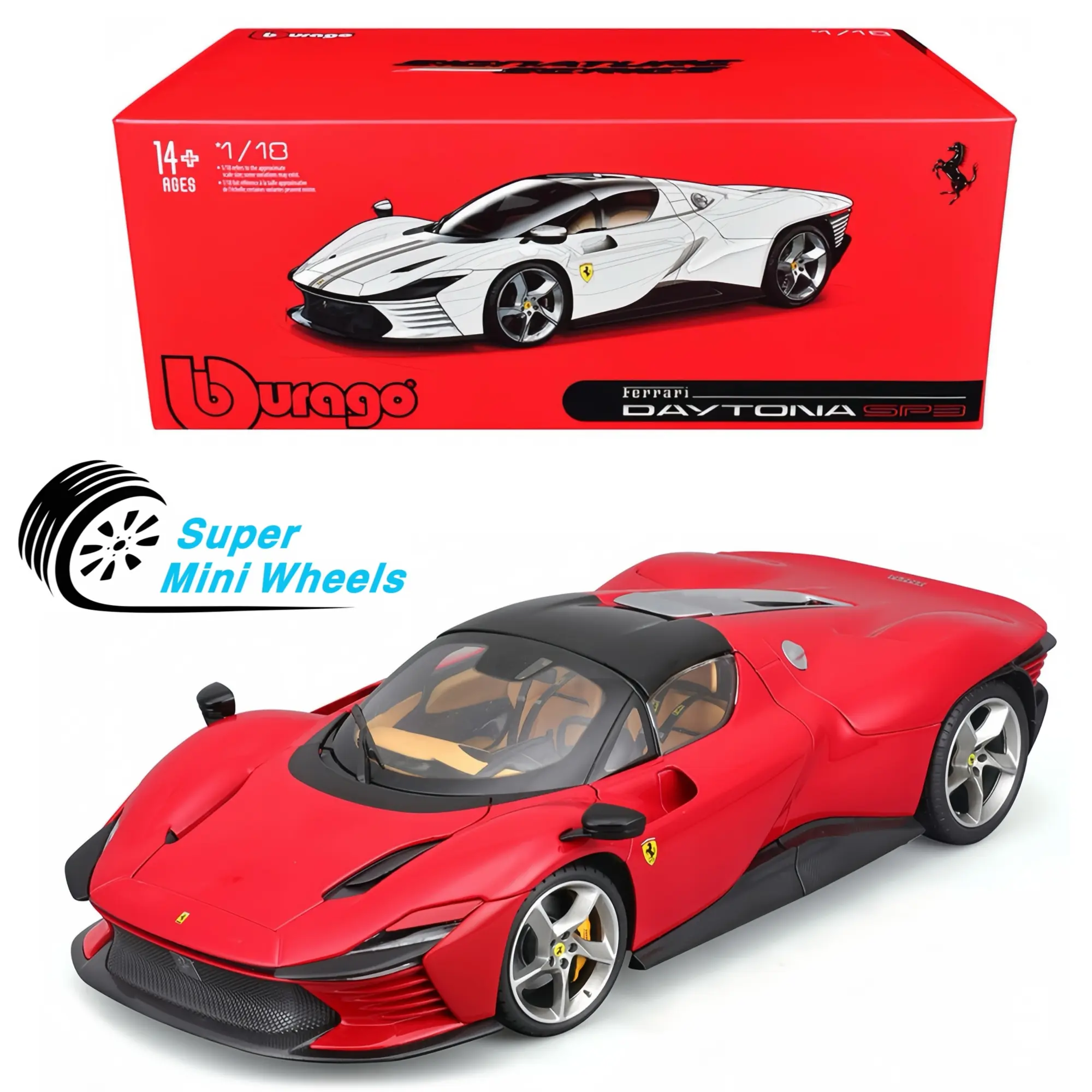 Bburago 1:18 Ferrari Daytona SP3 Red - Signature Series