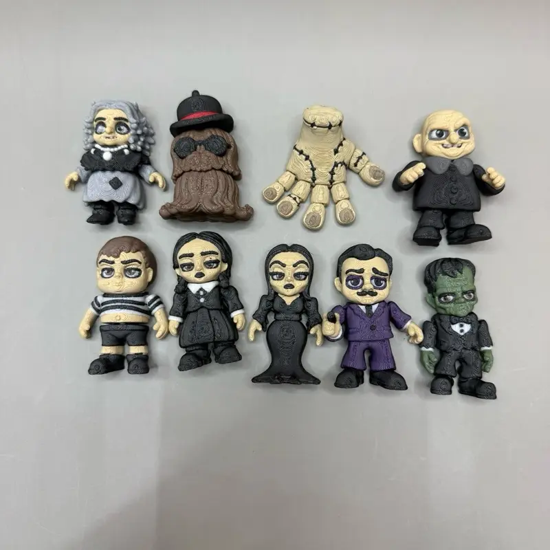 Addams Family 3-D Printed Figurines - 2 Inches,  and 2 3/4 Inches