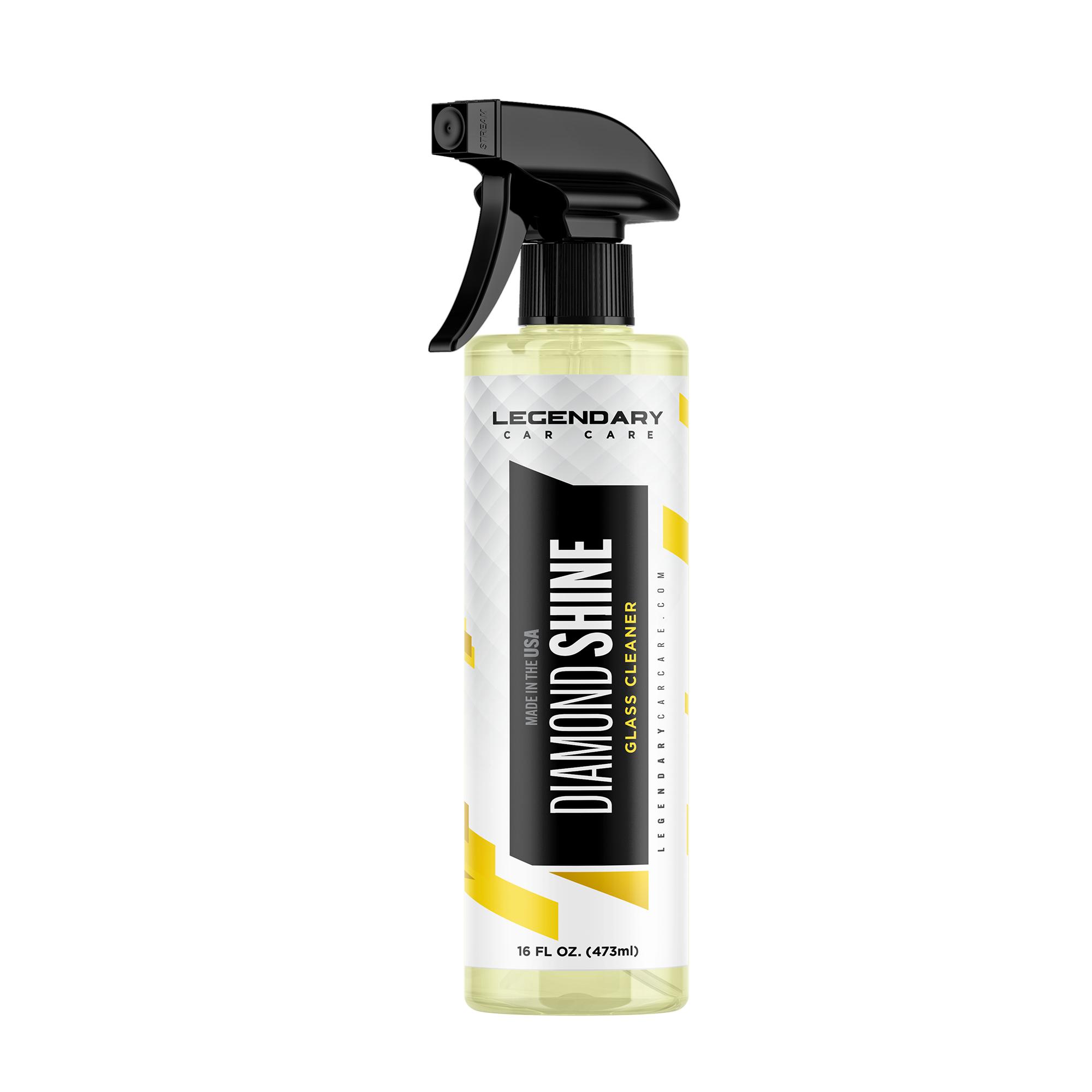 Legendary Diamond Shine Glass Cleaner - No-Streaks - Added Clarity - Tint Safe - Windshield Spray - 16oz - Crystal Clear