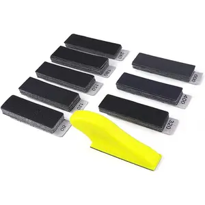 80Pcs Micro Sander Tool Set,Wet Dry Sandpaper 80/120/150/180/240/320/400/600 Grit,Black Sand Back Velvet Sandpaper for Crafts,Mini Handle Sanding Block for DIY,Wood,Metal and Narrow Spaces,Tools & Hardware