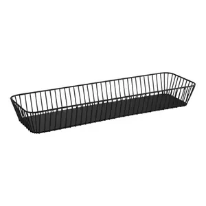 APS Urban 20 7/8" x 6 3/8" x 3" Black Stainless Steel Rectangular Wire Basket APS30416 WS-959APS30416