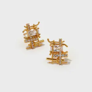 Braided Metal Fashion Earrings Sliver or 24K Gold Plated Timeless Elegant Jewelry - booneealus