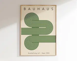 Green Mid Century Bauhaus Poster, Bauhaus Ausstellung Art Print, Geometric Poster, Minimal Bauhaus Wall Art, Geometric Wall Art 