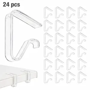24 PCS Clear Plastic Tablecloth Clips for Indoor Outdoor Tables Large Cloth Holder Runner Weight Transparent Table Clamps Graduation Wedding Birthday Home Camping Picnic Holiday Party Favors Supplies