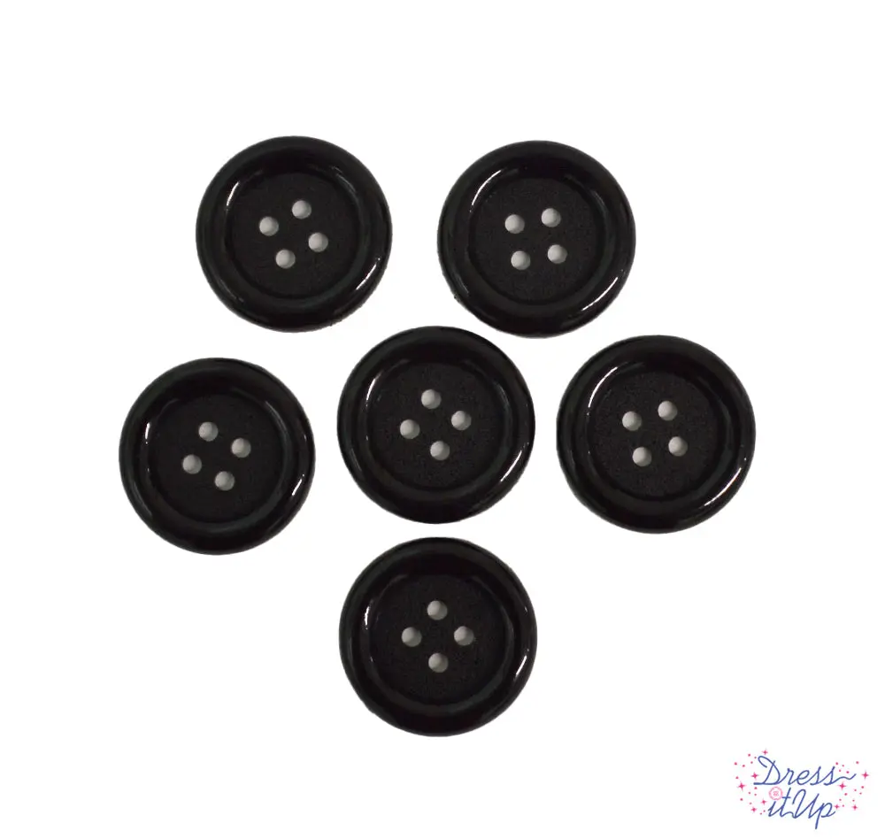 Big Button Black 33mm 4 Hole Buttons