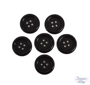 Big Button Black 33mm 4 Hole Buttons