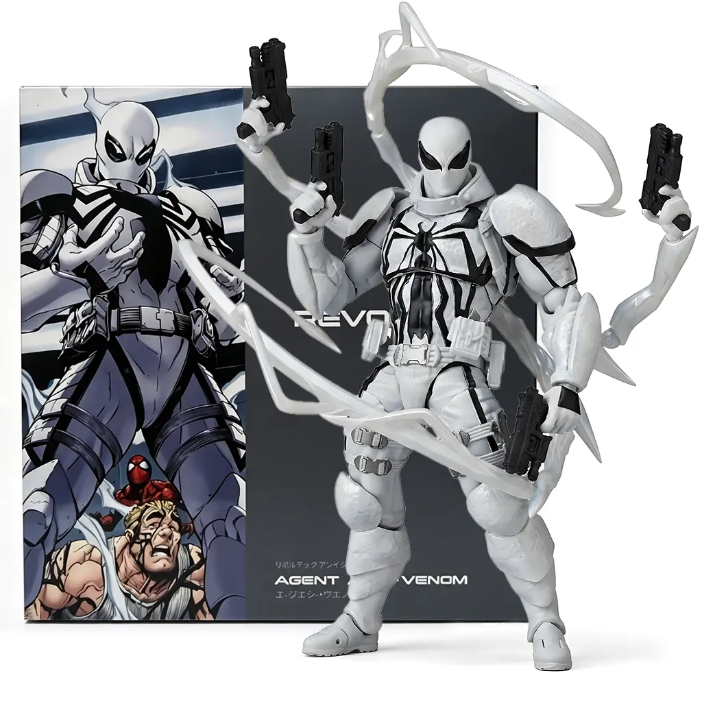 Marvel Agent Venom & Agent Anti-Venom 6-Inch Action Figure Collection, Flash Thompson 1:12 Symbiote Styles with Tendrils, Weapons & Extra Hands