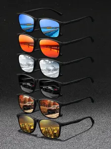 6pcs of the latest trendy vintage striped square sunglass,suitable for both men and women,come in multiple colors. feature UV400 ultraviolet protection,classic stripe frames paired with spring hinges,ensuring comfortable wear.Suitable for various occasion