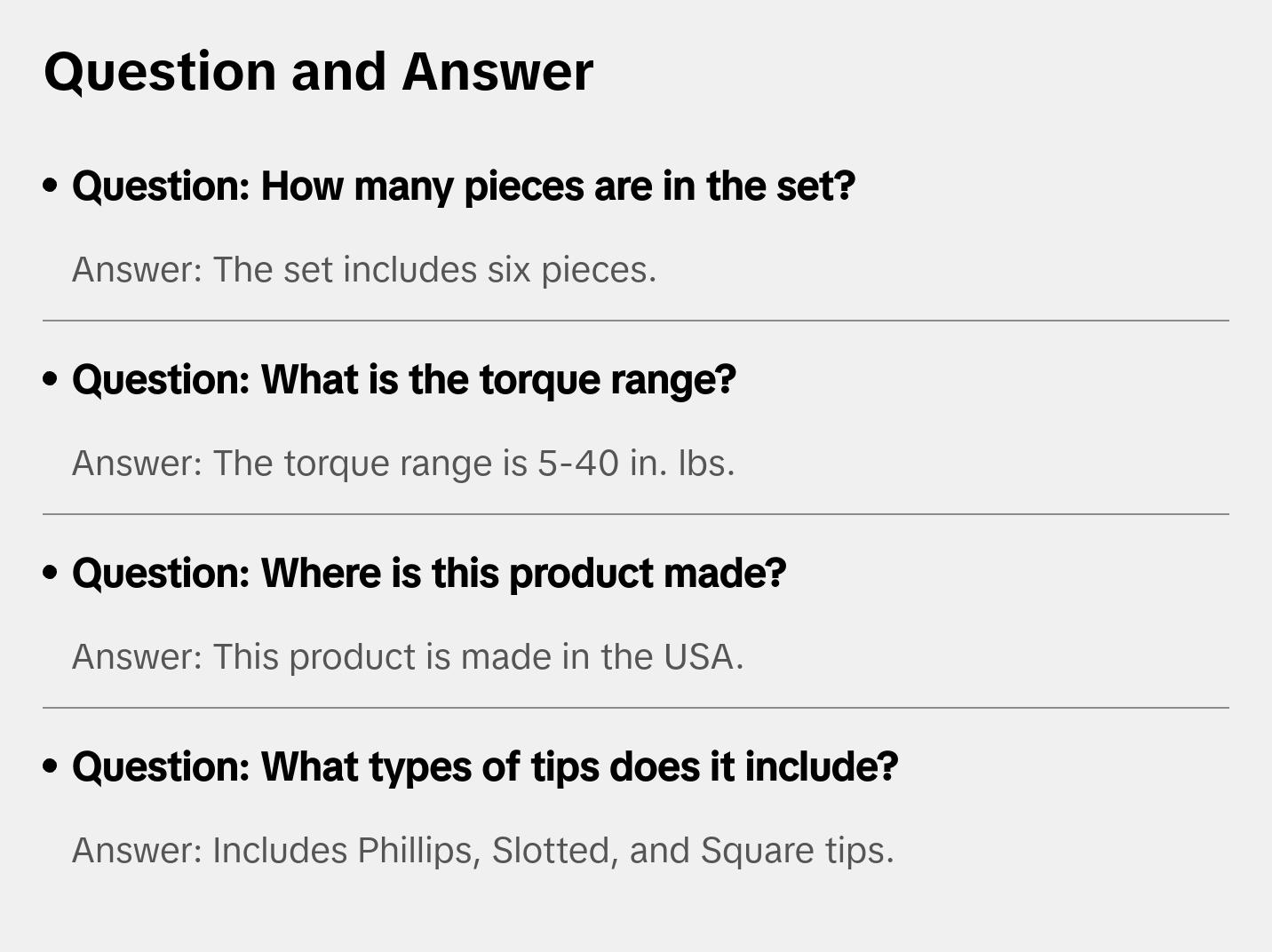 Klein Tools 57032 Screwdriver Set, Torque, 6-Piece