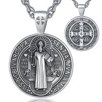 Style 2 Oxidized Round Silver St. Benedict