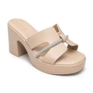Women’s Rhinestone Platform Heel Sandals, Stylish Walking Shoes for Casual Wear, Sandal