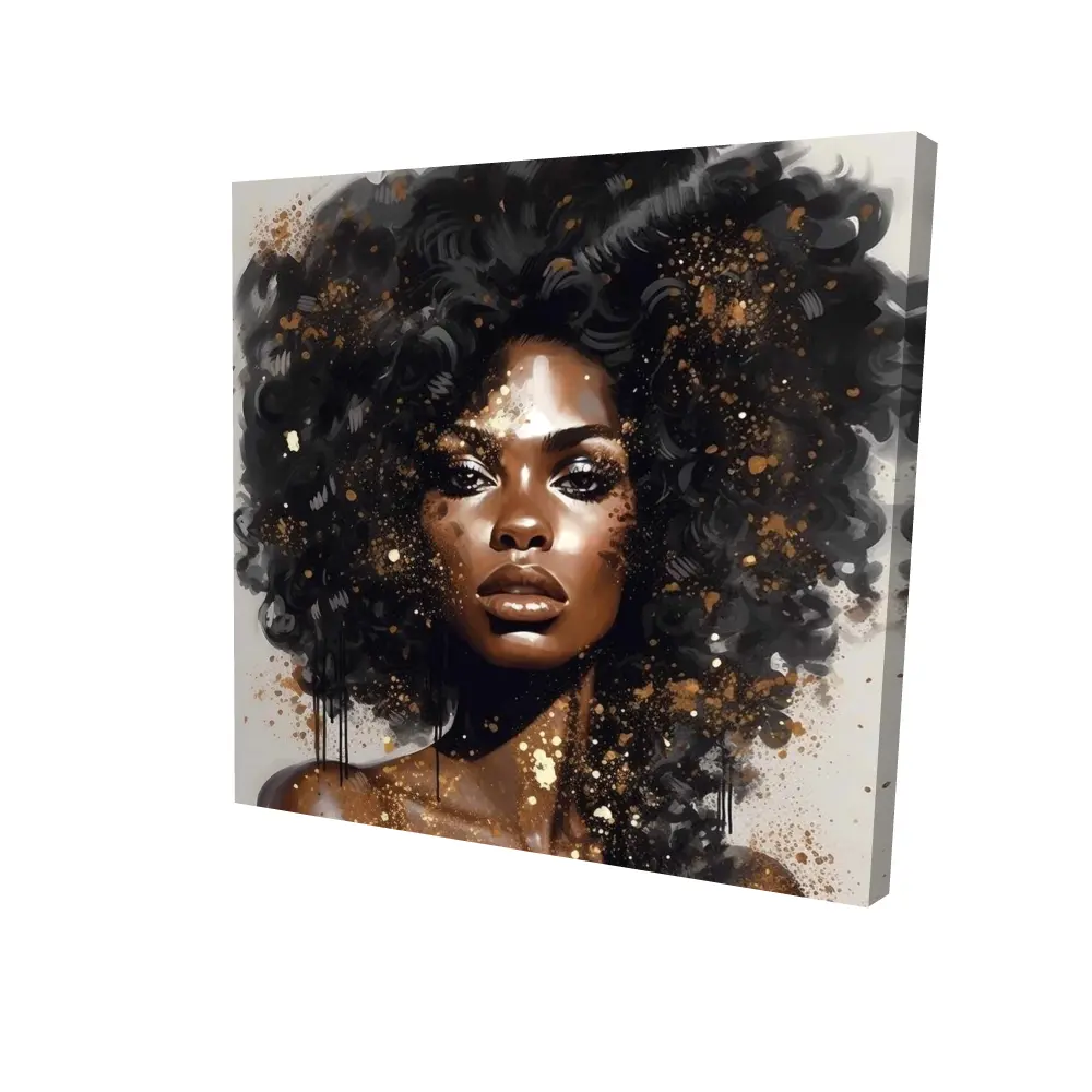 Begin Home Decor 2080-2424-FI97 24 x 24 in. Frenzied Hair Canvas - African Figurative Art for Bedroom Decor
