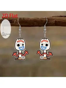 Plane Cartoon Fork Doll, Design Pendant Earrings, Fashion Accessories, Party Gifts, Holiday Gifts for Family and Friends