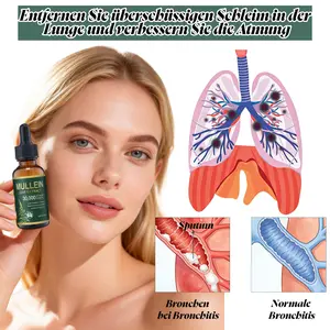 Organic Mullein Leaf extractLung cleansing drops relieve breathing difficulties caused by colds and respiratory fatigue, reduce throat and nasal discomfort, make breathing smooth and comfortable, and dilute phlegm with natural ingredients.