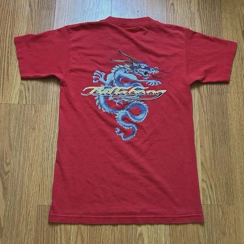Billabong Vintage 90s Y2K Dragon Surf T-Shirt, Retro Surfing Graphic Tee, Unisex Coastal Skate Streetwear Shirt, Beach Style Top
