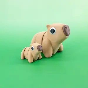 Capybara Articulated Fidget Figurine Flexi Capybara Pocket Pal Cute Animal Stress Relief Gift for Anxiety Fun Desk Toy for Adults Kids Modern 3D Printed Articulated Animal Fidget Toy