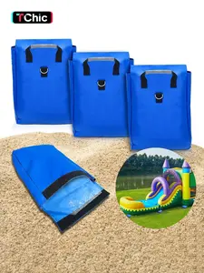 4pcs Vinyl SandBags with Handle, Deluxe Extra Durable Vinyl Sand Bags, Bounce House Sand Bags, Suitable for Fixed Inflatable Trampolines, Inflatable Water Slide, Canopies and Tents, Each Weight Capacity 55 Pound