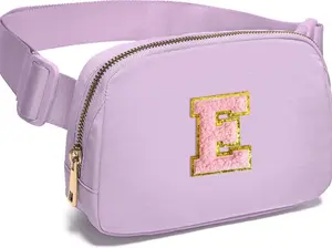 Belt Bag Fanny Pack Crossbody Bags with Initial Letter Patch Cute Stuff Birthday Gifts for Teenager Girls Trendy Preppy Stuff for Teen Girls.