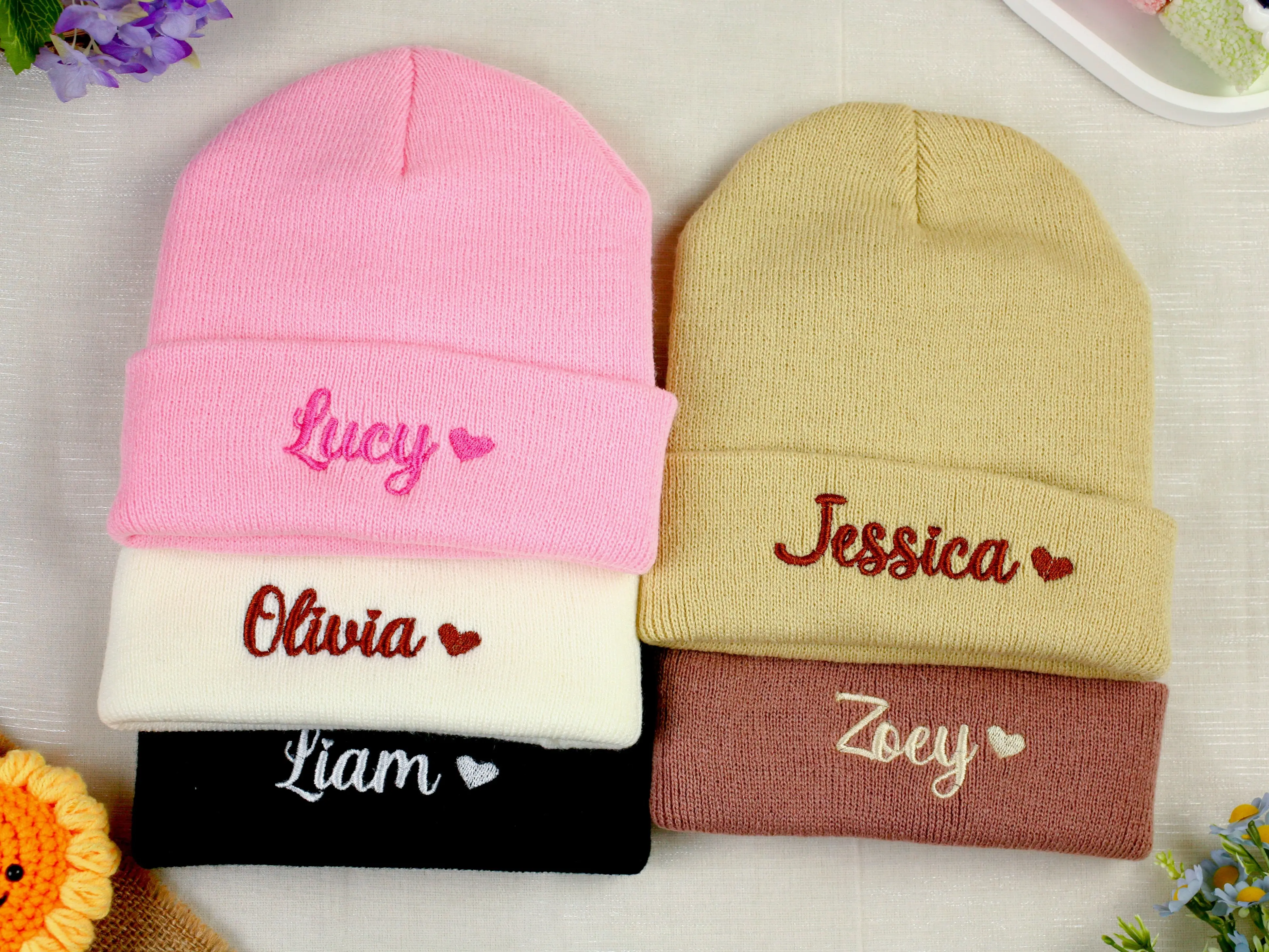 Personalized Embroidered Beanies with Name for Infants Toddlers, Custom Baby Hat, Personalized Custom Beanie Personalized Toddler Winter Hat