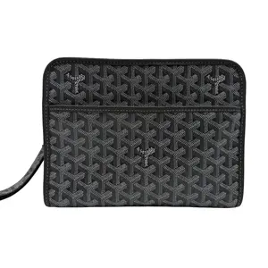 Pre-owned Goyard Grey Chevron Print clutch