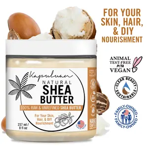Kapuluan 100% Raw Unrefined Pure and Natural Shea Butter for Skin, Hair and DIY 8oz Body Care Skin Repair Lotions Vitamins Lotions Vitamins