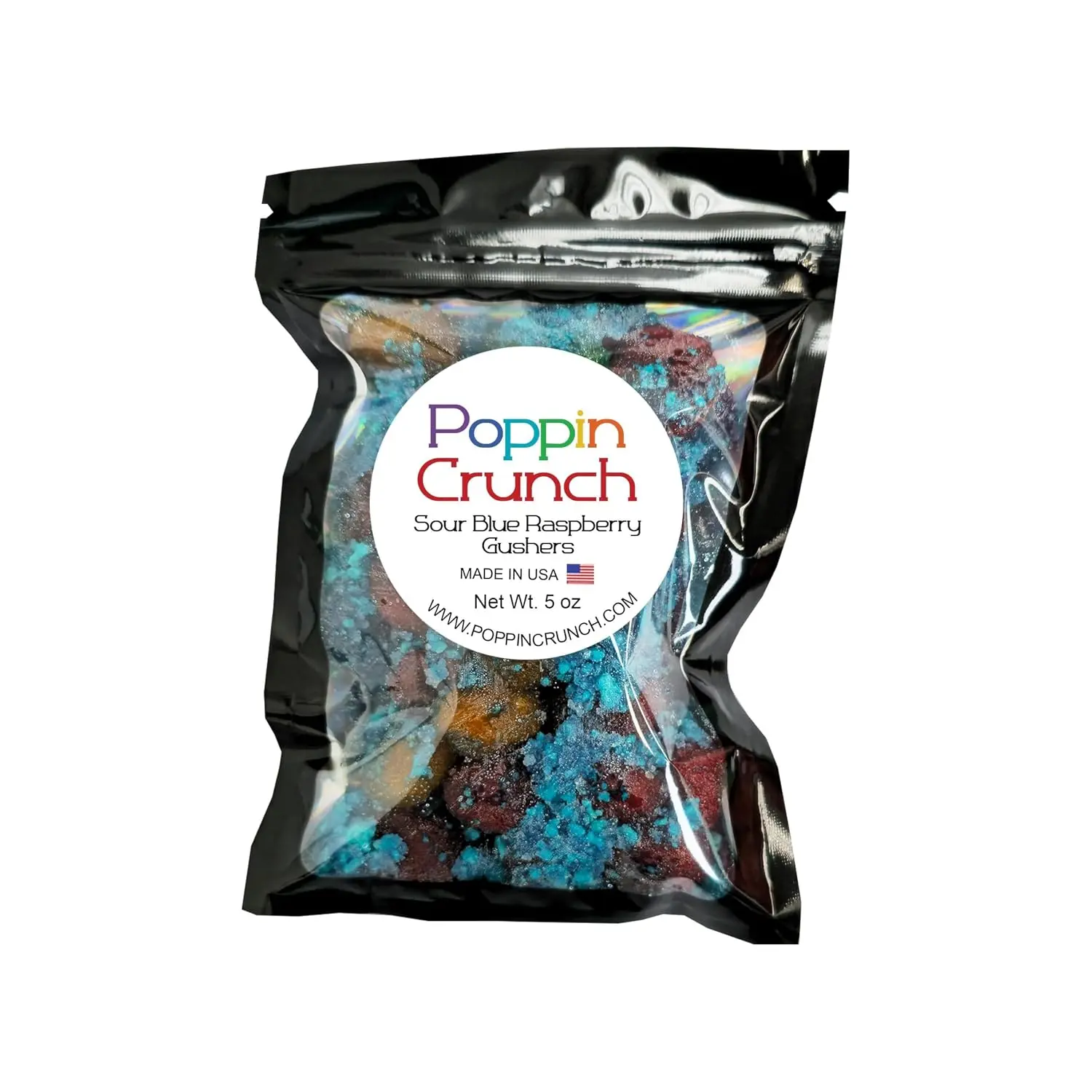 Poppin Crunch Blue Raspberry Gushers Candy Snacks 1-2 LBS - Choice of Sweet or Sour Bonbon Candies Corn Sugar