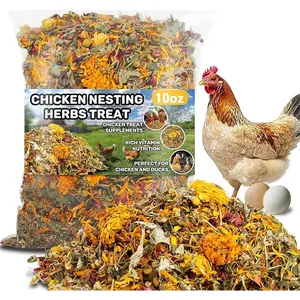 10oz Chicken Nesting Herbs - Dried Herb Layer Feed Coop & Run Insulation Roosting Bars for Box Pads Supplies Laying Hens Chicks Vacuum Packed Bedding Winter