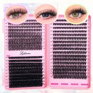 Kit Sambungan Bulu Mata, 740 helai / 200 helai, Bulu Mata Tunggal, 30D + 40D + 50D, Sambungan Bulu Mata DIY, dengan Pinset, Gam dan Pengedap, Boleh Digunakan Semula, Sesuai untuk Pesta, Peringkat, Perayaan, Solekan Mata