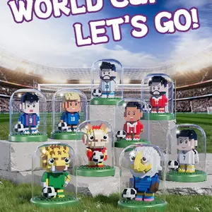 2026 World Cup Mascot Micro-Particle Building Blocks, Football Figures, Collectible Display Pieces, Compatible with Lego, Perfect Gift for Boyfriend