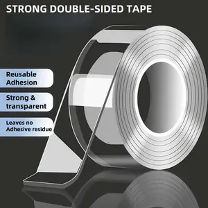 (9.85FT)Heavy Duty Double Sided Tape, Nano Adhesive Double Sided Tape, Clear Mounting Adhesive Strips for Picture Hanging wall photo nanotape magic Self-Adhesive Waterproof Caulk Tape