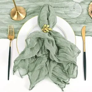 Party Supply Table Decoration Gauze Napkin Reusable Thin Cotton Napkin Vintage Retro Placemats Home