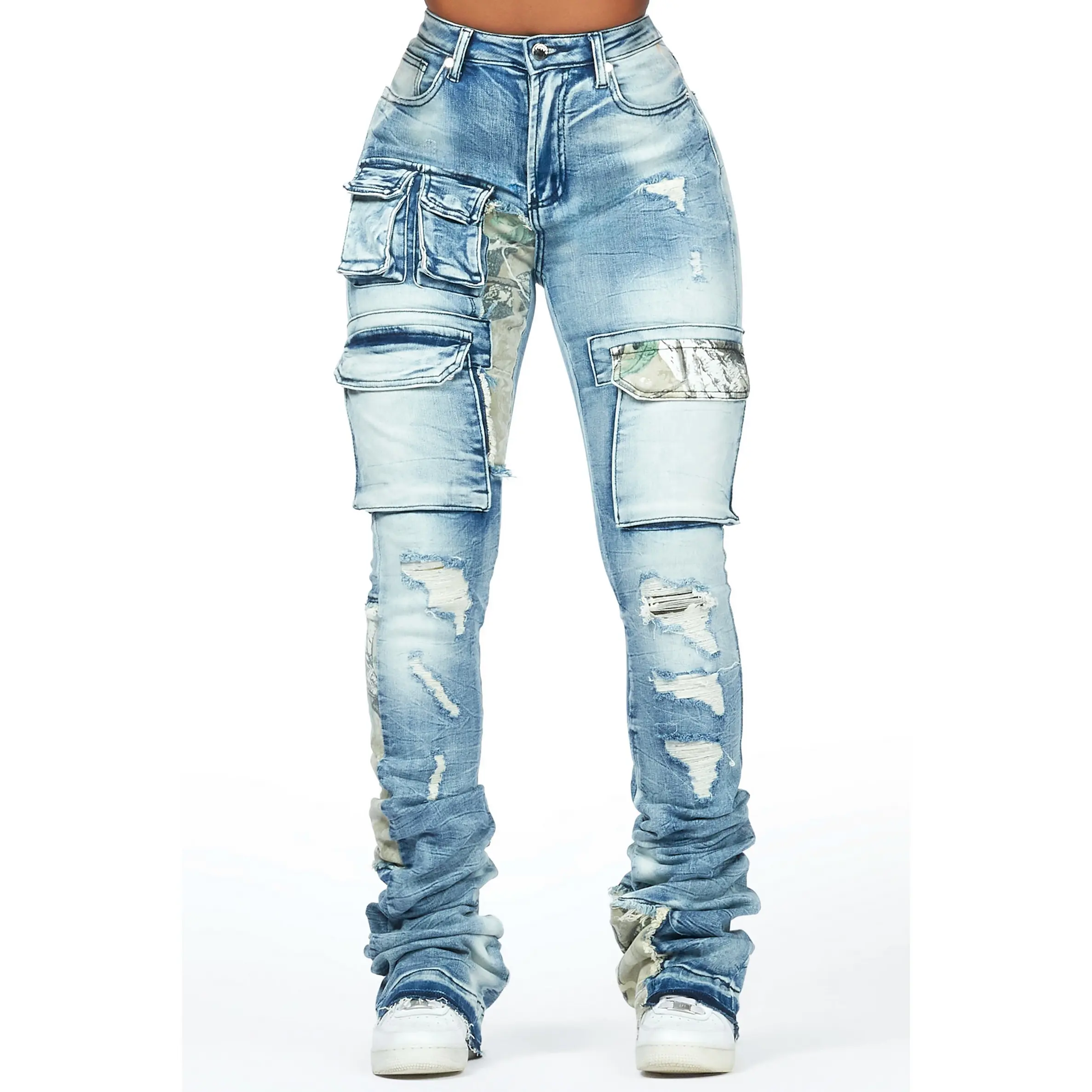 Teresa Light Wash Super Stacked Jean