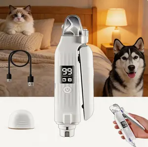 Upgrade 2026 Silent Pet Nail Grinder Cordless – 2 in 1 Nail Clipper & Trimmer with LED Light, Rechargeable USB, Safe for Dogs Cats Thick Long Nails