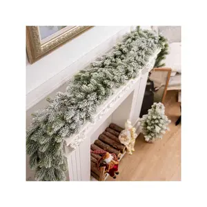 1 PC 6 FT Real Touch Pine Needles Vines With Snow, Garland Greenery For Table Centerpiece, Holiday Decoration,Hanging Vine Xmas Decoration Best Gifts Birthday Easter