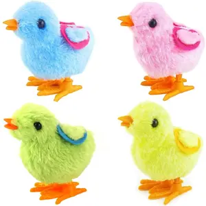 Chick Bunny Wind Up Toys for Kids 4 PCS Clockwork Novelty Jumping Hopping Toy for Easter Egg Hunt Basket Stocking Party Birthday Gift