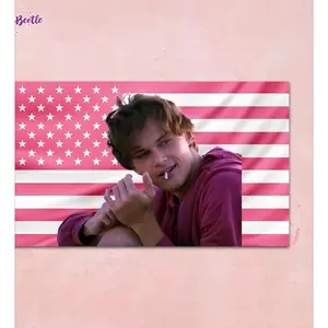 Conrad Fisher Smoke Flag – The Summer I Turned Pretty Tapestry, Pink Aesthetic Dorm Banner, Moody Bad Boy Fan Art, TSITP Conrad Wall Decor Peach Decorativevalentine's wall decor flags