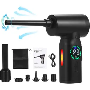 Portable Compressed Air Duster & Mini Vacuum Cleaner – Cordless Rechargeable Dust Cleaner with LED Display, Multiple Nozzles, 3-Speed Settings, Portable Handheld for PC, Keyboard, Car Interiors, and Electronics. glass cleaner gifts for boyfriend
