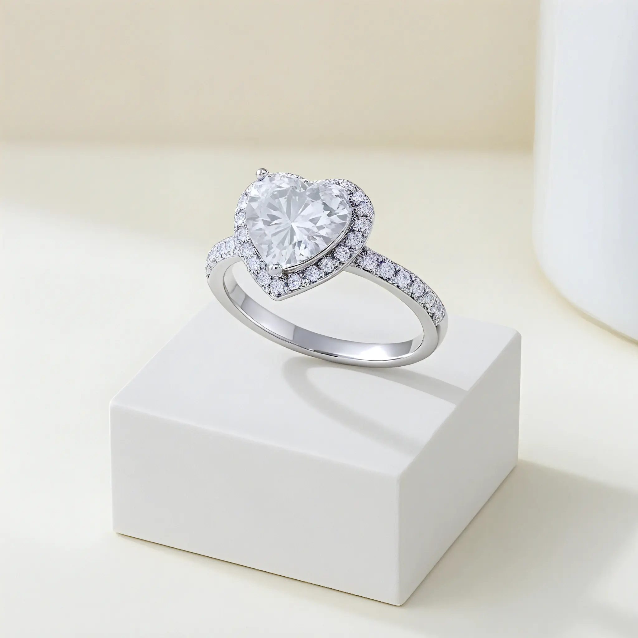 Heart Shaped Ring for Women - Sparkling Love Promise Engagement Ring, Elegant Wedding Party Jewelry Gift