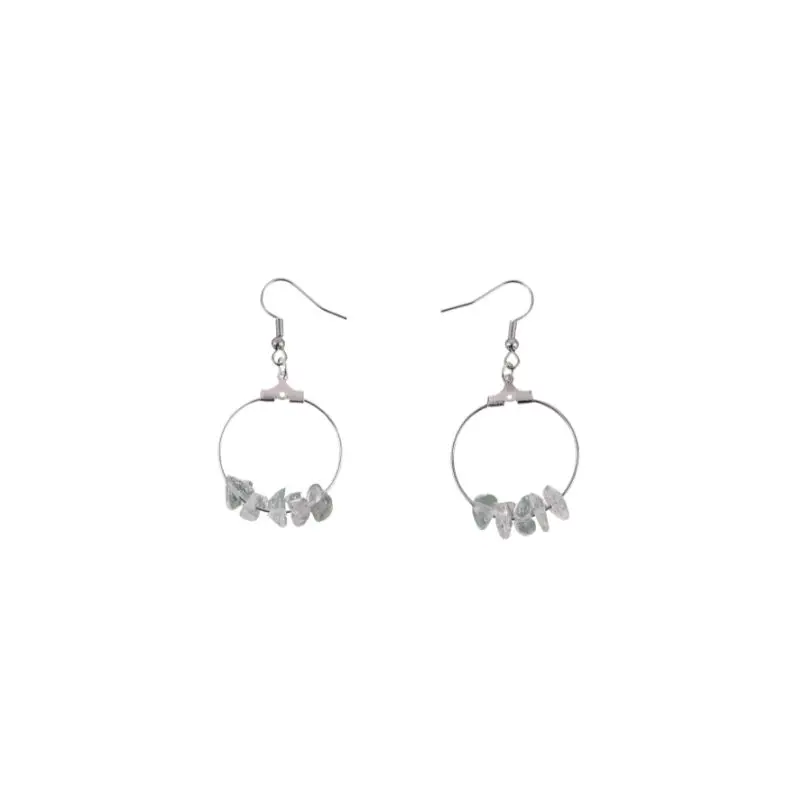 Crystal Quartz Circle Hoop Earrings